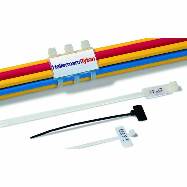 HELLERMANN TYTON Kabelmarkierung, natur, Kabelmarker, Ø1,5-19mm, Kunststoff, 110x20,5mm, mit Textfeld, Kabelbinder – IT18FL PA66 NA 100 (100 C62)