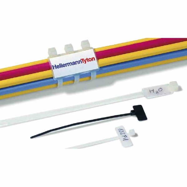 HELLERMANN TYTON Kabelmarkierung, natur, Kabelmarker, Ø6-22mm, Kunststoff, 100x25mm, mit Textfeld, Kabelbinder – IT18R PA66 NA 100 (100 C62)