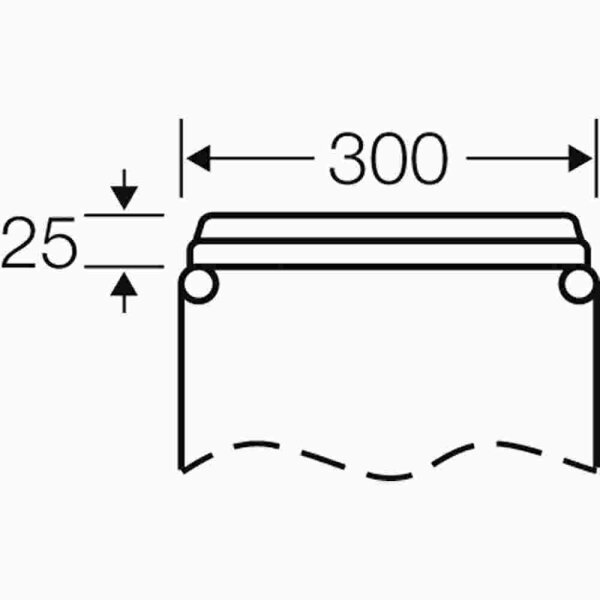 HENSEL Mi FM 25 Einführungsflansch, Kunststoff, 300x100mm, Kabelverschraubung, unbehandelt, Vorprägungen – Mi FM 25