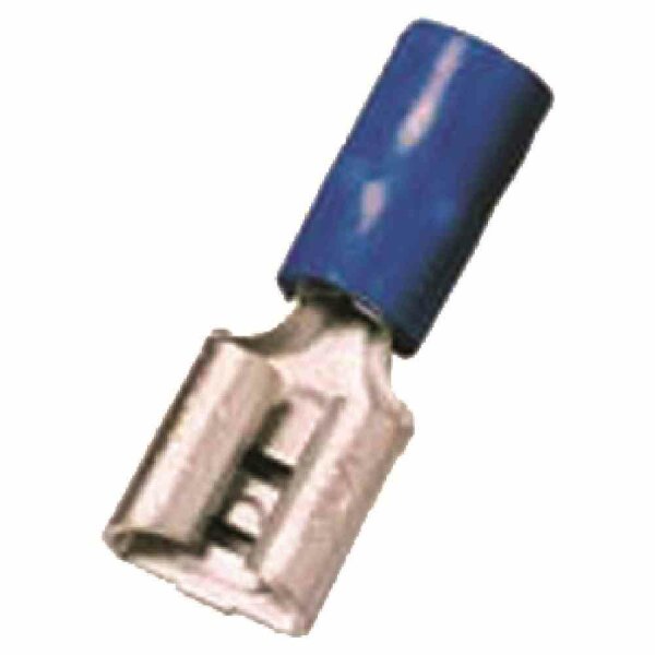 INTERCABLE Isol. Flachsteckhülsen 1,5-2,5 mm² 6,3 x 0,8 Blau Messing 6,3x0,8 bl MS – 180895 (100 C62)