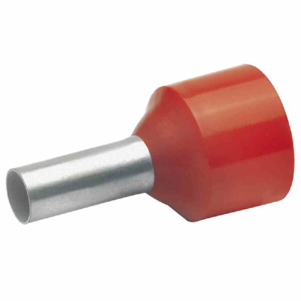 KLAUKE Aderendhülse, 10mm², 12mm, Isoliert, Polypropylen(PP), rot, Kupfer, verzinnt – 43612 (100 C62)