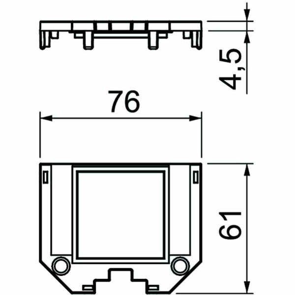 OBO BETTERMANN Abdeckplatte, Polyamid(PA), 61mm, 11fÖffn, schwarz, Rastermaß45, mit Beschriftungsfeld – UT34 P1