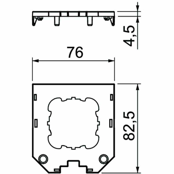 OBO BETTERMANN Abdeckplatte, Polyamid(PA), 82,5mm, 11fÖffn, schwarz, Tragering/bügel – UT3 D1