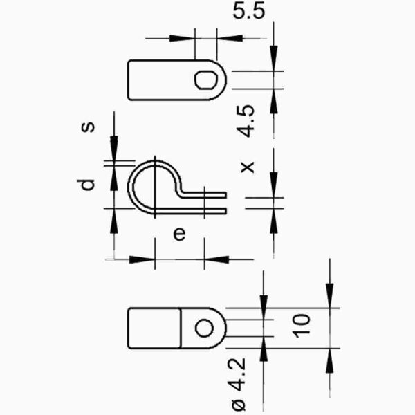 OBO BETTERMANN Befestigungsschelle 9,5mm, PA, lichtgrau RAL 7035 255/9,5 Grau halogenfrei – 255 9.5 LGR