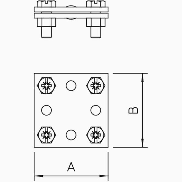 OBO BETTERMANN Kreuzverbinder ohne Zwischenplatte 30mm, V2A max. FL 30 – 256 A-DIN 30 VA