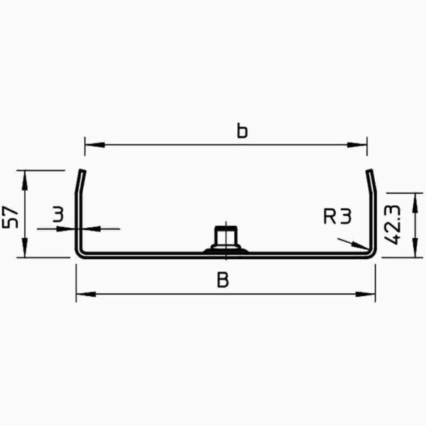 OBO BETTERMANN Mittenabhängung für Kabelrinne B100mm, St, FS 60x100mm, verzinkt – MAH 60 100 FS