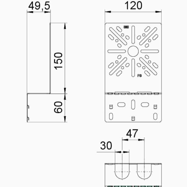 OBO BETTERMANN Montageplatte gebogen, klein 235x120, St, FS f. FS, gebogen – MP WI KL. FS