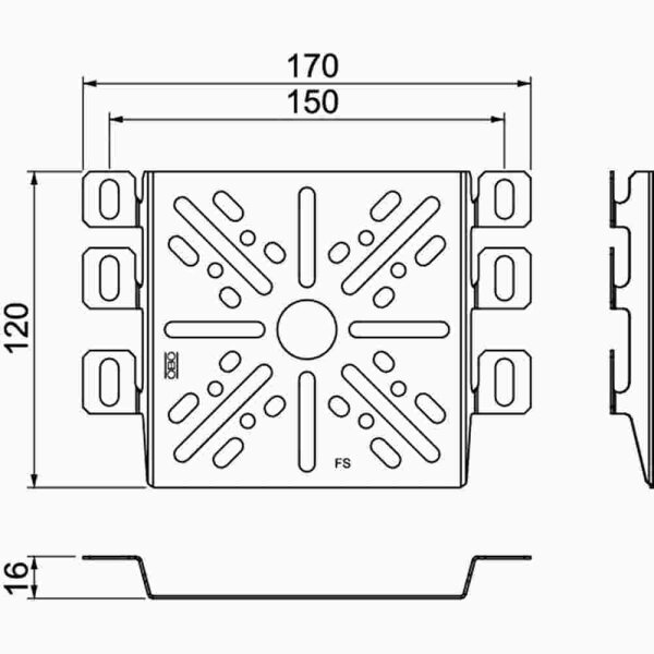 OBO BETTERMANN Montageplatte universal 170x115, St, FS f.FS, universal – MP UNI FS