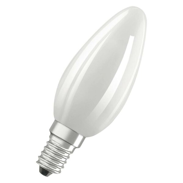 OSRAM LED-Kerzenlampe, Filamentlampe, E14, 5,5W, 2700K, extrawarmweiß, 806lm, matt, dimmbar, 300°, AC, Ø35x100mm, 220-240V – LEDPCLB60D5,5W