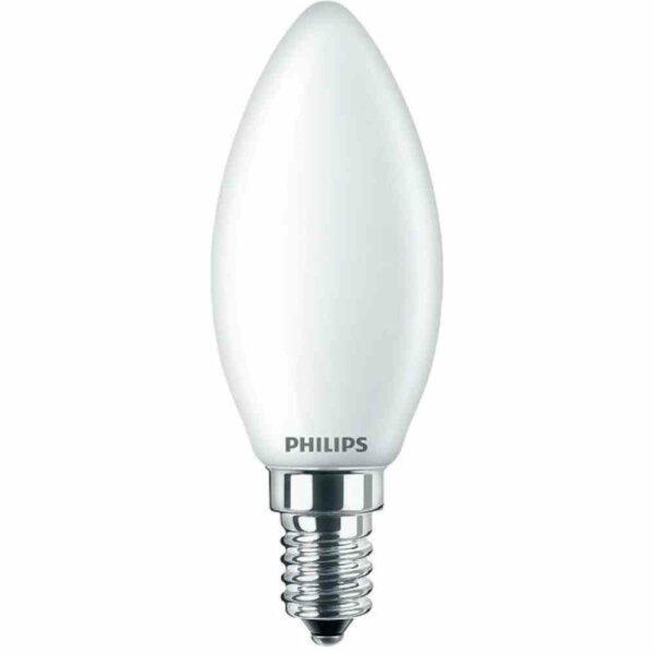 PHILIPS LED-Kerzenlampe, Filamentlampe, E14, B35, 6,5W, 2700K, extrawarmweiß, 806lm, matt, AC, Ø35x97mm, 220-240V – CorePro LEDcandle 6,5-60W E14 827 B35 ma