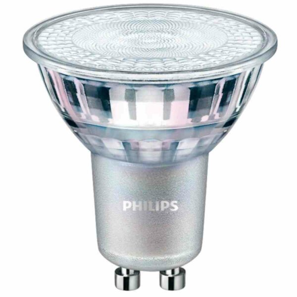 PHILIPS LED-Reflektorlampe, GU10, 3,7W, 2700K, extrawarmweiß, 270lm, dimmbar, 36°, AC, Ø50x54mm, 220-240V – MASTER LEDspot Value 3,7-35W GU10 927 36