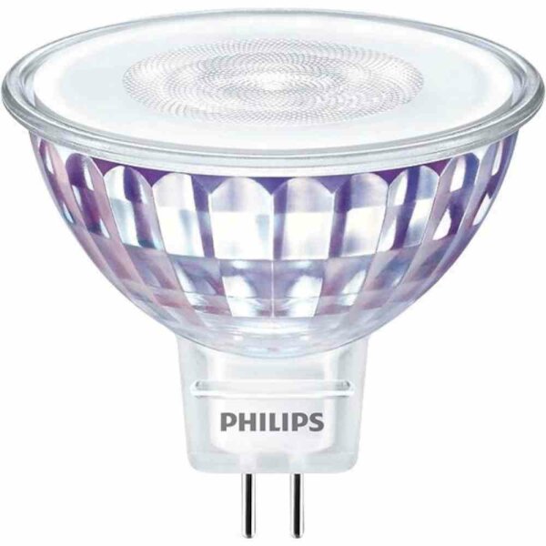 PHILIPS LED-Reflektorlampe, GU5,3, MR16, 5,8W, 3000K, warmweiß, 460lm, dimmbar, 36°, DC, Ø50,5x45,5mm, 12V – MAS LED spot VLE D 5.8-35W MR16 930 36D