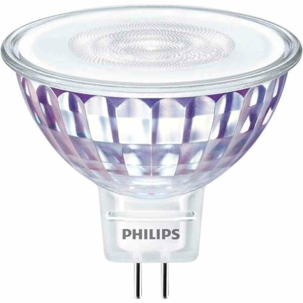 PHILIPS LED-Reflektorlampe, GU5,3, MR16, 5,8W, 3000K, warmweiß, 460lm, dimmbar, 60°, DC, Ø50,5x45,5mm, 12V – MAS LED spot VLE D 5.8-35W MR16 930 60D