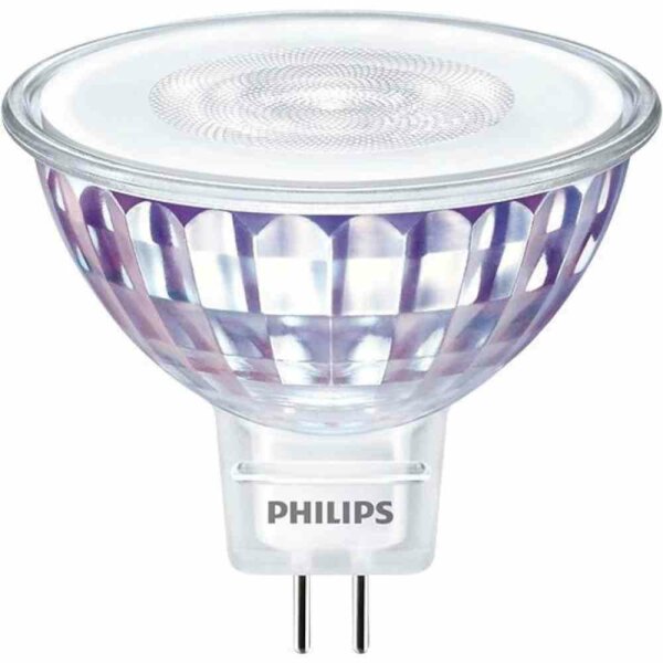 PHILIPS LED-Reflektorlampe, GU5,3, MR16, 5,8W, 4000K, neutralweiß, 490lm, dimmbar, 36°, DC, Ø50,5x45,5mm, 12V – MAS LED spot VLE D 5.8-35W MR16 940 36D