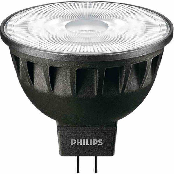 PHILIPS LED-Reflektorlampe, GU5,3, MR16, 6,7W, 2700K, extrawarmweiß, 450lm, dimmbar, 36°, DC, Ø50,5x45,5mm, 12V – MASTER LEDspot ExpertColor 6,5-35W MR16