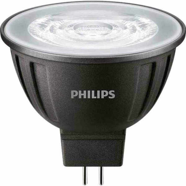 PHILIPS LED-Reflektorlampe, GU5,3, MR16, 7,5W, 2700K, extrawarmweiß, 621lm, dimmbar, 36°, DC, Ø50x45,5mm, 12V – MAS LEDspotLV D 7.5-50W 927 MR16 36D