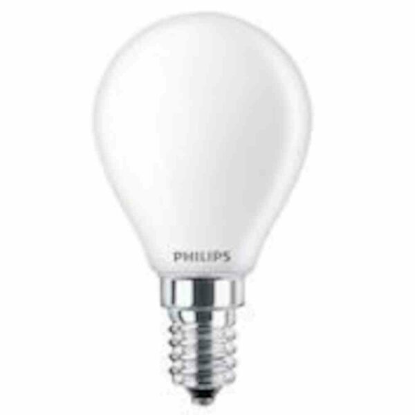 PHILIPS LED-Tropfenlampe, Filamentlampe, E14, P45-, 4,3W, 2700K, extrawarmweiß, 470lm, matt, AC, Ø45x80mm, 220-240V – CorePro LEDLuster 4,3-40W P45 E14 matt G