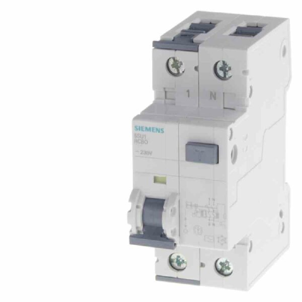 SIEMENS AG FI/LS-Schutzschalter, 1p+N, B10, 0,03A, 230V, A, 10kA, 2TE, 1p – 5SU1354-6KK10