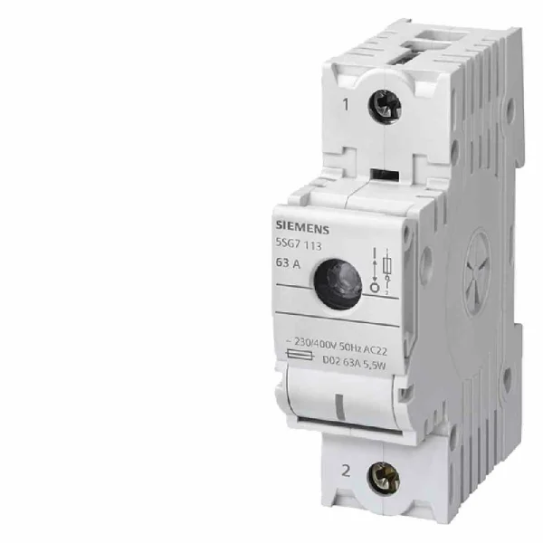 SIEMENS AG MINIZED-Lasttrennschalter für NEOZED-Sicherungseinsätze D02, 1-polig, 63A MINIZED, D02, 63A, 1p – 5SG7113