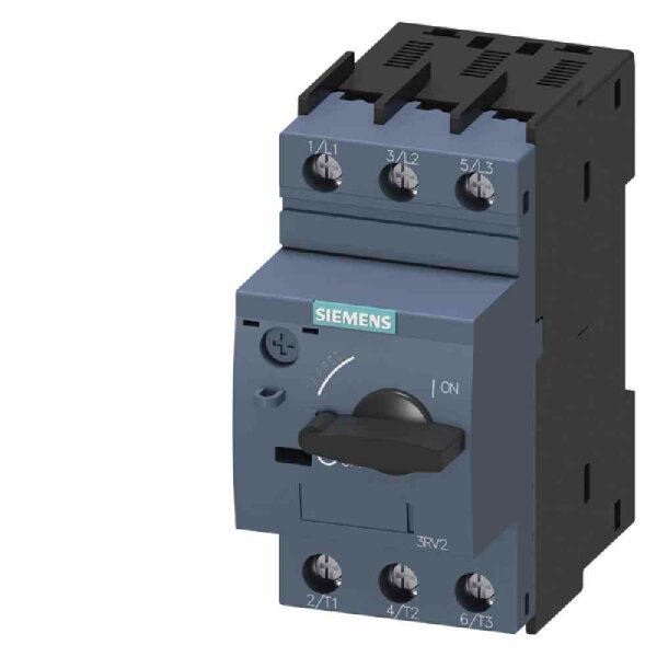 SIEMENS AG Motorschutzschalter, 3p, 0,9-1,25A, 1,25A/Iu, 690V, Einbaugerät Steckeinsatztechnik, IP20, thermomagnetisch – 3RV2011-0KA10