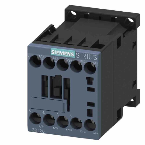 SIEMENS AG Schütz, AC-3, 3kW/400V, 1Ö, DC 24V, 3-polig, Baugr. S00, Schraubanschluss – 3RT2015-1BB42