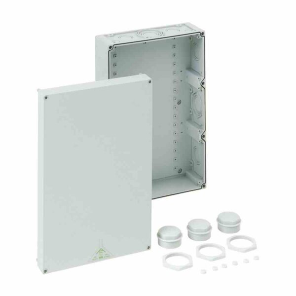 SPELSBERG Abox 700-L Abzweigkasten, IP65, 70mm², 450x300x132mm, grau, ohne Bestückung, Kunststoff, Wand-/Deckenmontage, Halogenfrei – Abox 700-L