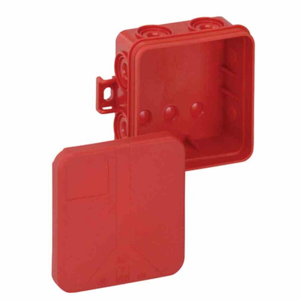 SPELSBERG Sd 7 SB-L Abzweigkasten, IP55, 2,5mm², 75x75x37mm, rot, ohne Bestückung, Kunststoff, Wand-/Deckenmontage – Sd 7 SB-L