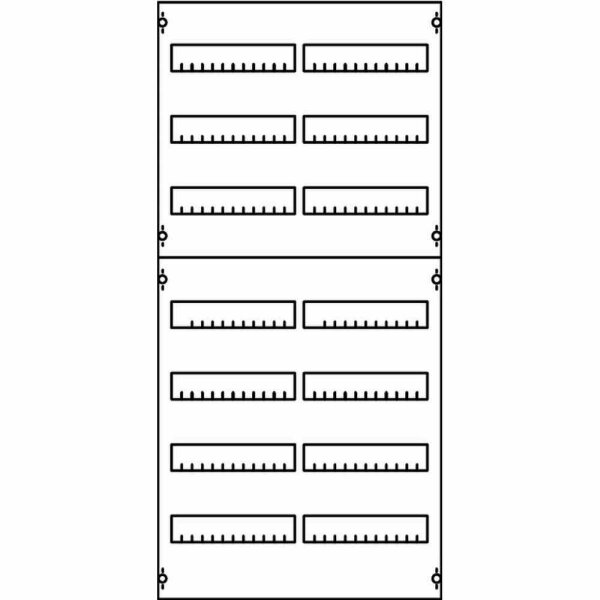 STRIEBEL & JOHN Verteilerfeld, 14x12TE, 500x1050x160mm, mit Ausschnitt, Montageplatte – 2V3A