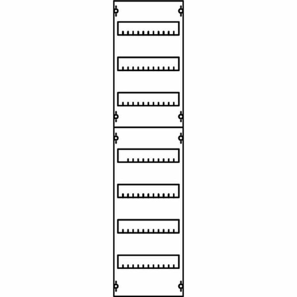 STRIEBEL & JOHN Verteilerfeld, 7x12TE, 250x1050x160mm, mit Ausschnitt, Montageplatte – 1V3A