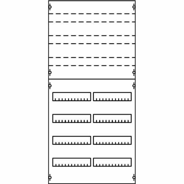 STRIEBEL & JOHN Verteilerfeld, 8x12TE, 500x1050x160mm, mit Ausschnitt, Montageplatte – 2V3KA