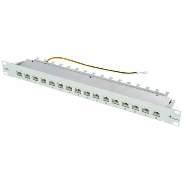 TELEGÄRTNER MPP16-HS 48,3cm (19")Patchpanel gr CAT6A 16xRJ45 RAL7035 – J02022A0050