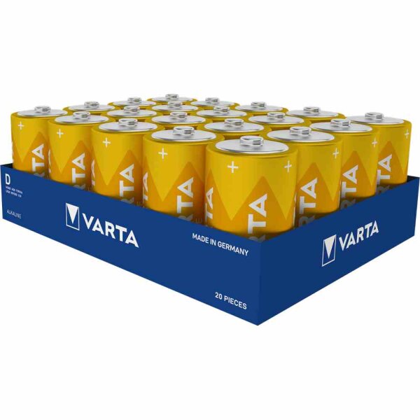 VARTA Mono Batterie (D/AM1), 1,5V, LR20, Alkali-Mangan, 16000mAh, Ø34,2x61,5mm, LONGLIFE, VE = 1 Stück – 4120