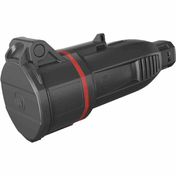 WALTHER NEO CEE-Kupplung, 5p, 16A, IP54, 400V (50+60Hz) rot, 6h, Schraubklemme, gerade, Kunststoff, Knickschutztülle – FW310506SK