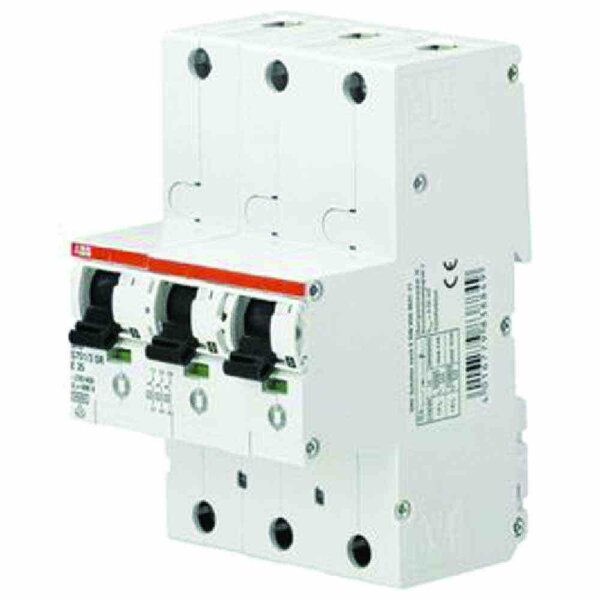 ABB SLS-Schalter, E, 3p, DIN-Schiene, 63A, 230V, 690V/Ui, 25kA, 6kV, Gr:3, IP40 – S751/3DR-E63