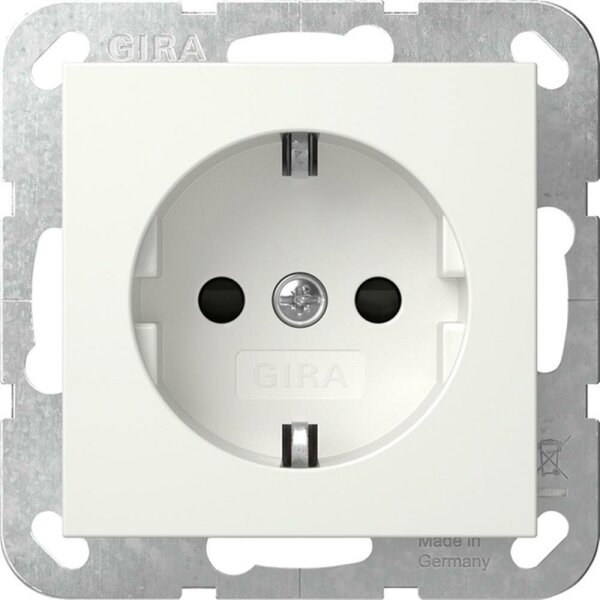 GIRA SCHUKO LED-Leuchte + SH o.Kr. System 55 Reinweiß – 475503