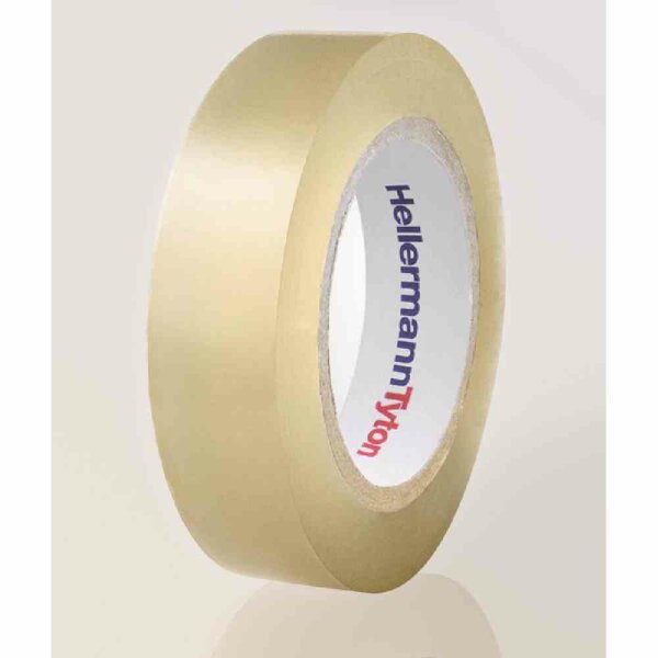 HELLERMANN TYTON Isolierband, Polyvinylchlorid (PVC), 15mm, 10m, farblos, -10-90°C, 0,15mm, Selbstverlöschend – HTAPE-FLEX15-15x10 PVC CL 10