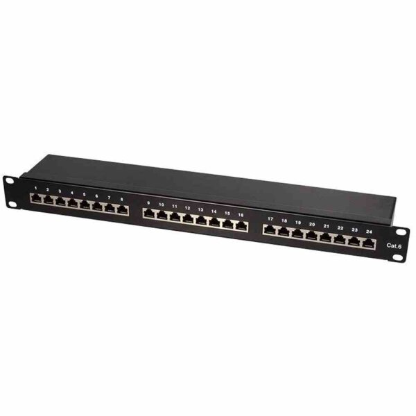 NETS DO Patchpanel, 1HE, 24Ports, CAT 6A, Geschirmt, RAL9005, schwarz 1HE, Class EA, LSA, schwarz – ND91624SEAB