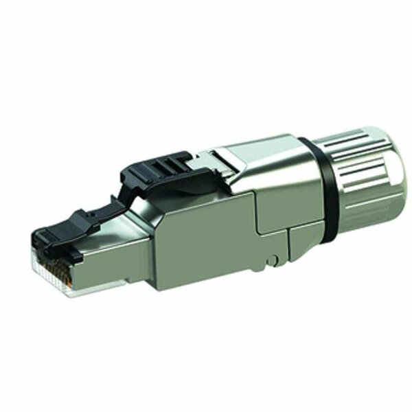 TELEGÄRTNER Modular-Stecker, RJ45 8(8), 27-22AWG, geschirmt, geeignet für Litzenleiter, geeignet für Massivleiter, geeignet für Rundkabel, silber – J00026A5005