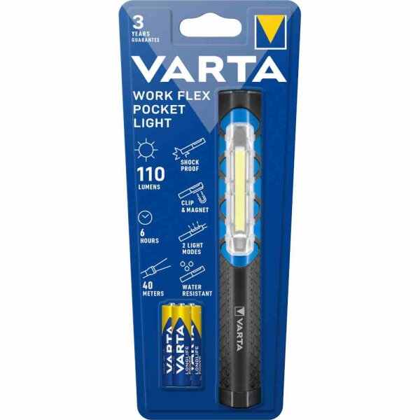 VARTA WORK FLEX Handscheinwerfer, 1,5W, LED, IPX4, 1,5V – 17647 101 421