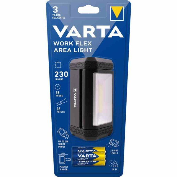 VARTA WORK FLEX Handscheinwerfer, LED, IP54, 1,5V – 17648 101 421